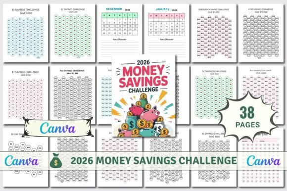 2026 Money Savings Challenge Planner Template