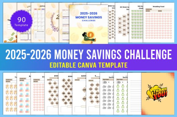 2025–2026 Money Savings Challenge Planner Templates