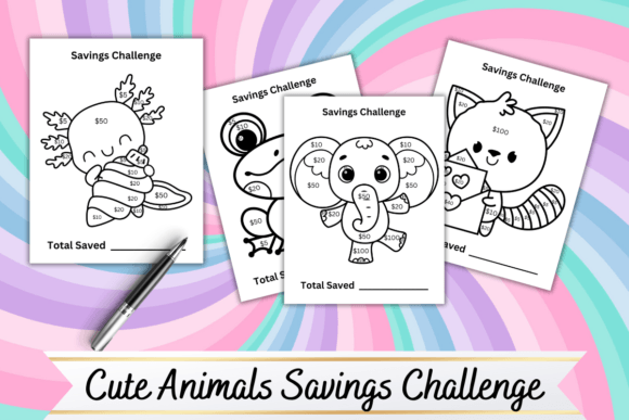 Cute Animals Savings Challenge Printable