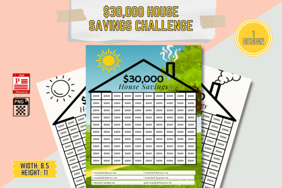 New House Savings Challenge Planner & No-Spend Tracker