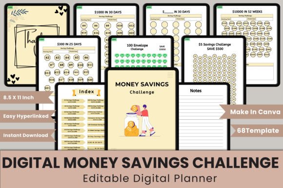 Hyperlinked Digital Money Savings Challenges Bundle