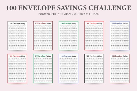 100 Envelope Savings Challenge Printable Tracker