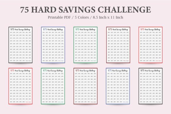 75 Hard Savings Challenge Printable Tracker