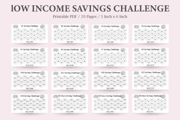 Low Income Savings Challenge Printable Planner