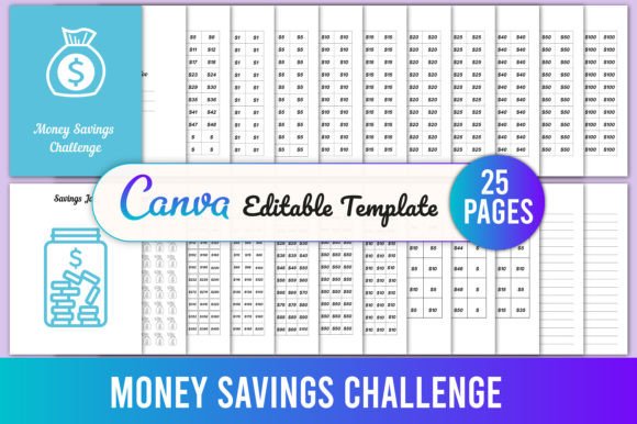 Money Savings Challenge Planner Templates