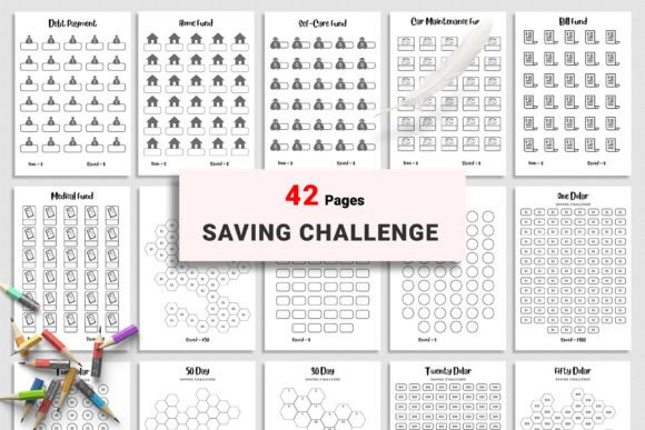 Printable Savings Challenge Cards Bundle