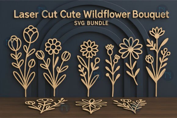 Laser Cut Wildflower Bouquet SVG Set