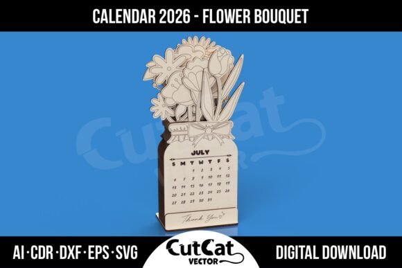 Charming Wildflower Desk Calendar 2026
