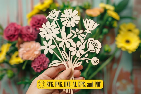 Intricate Laser Cut Flower Bouquet File