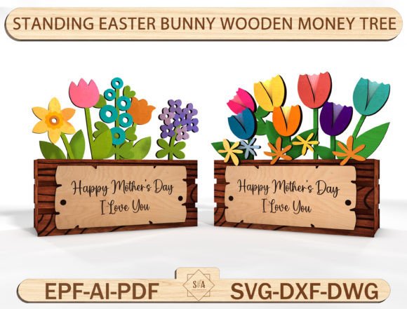 Digital Flower Bouquet Box Cut Files