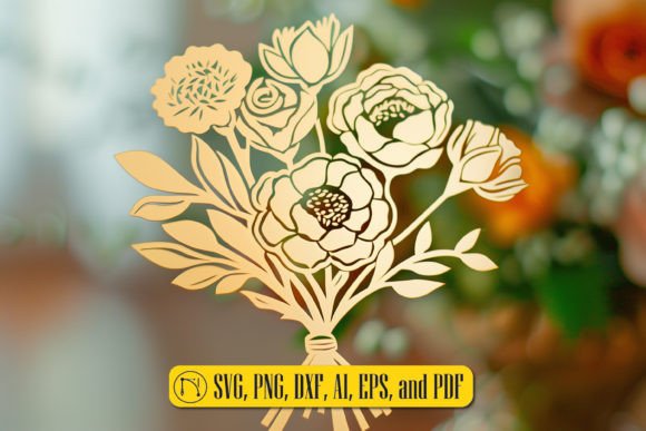 Intricate Laser Cut Flower Bouquet Design