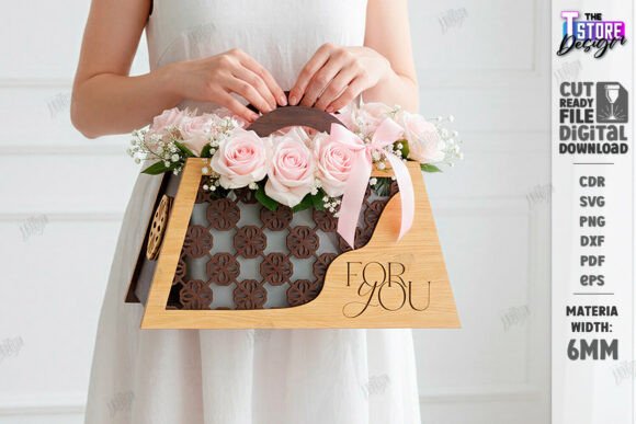Ornate Laser Cut Floral Gift Basket SVG