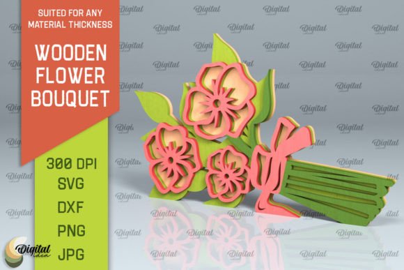 Laser Cut Wooden Flower Bouquet Designs