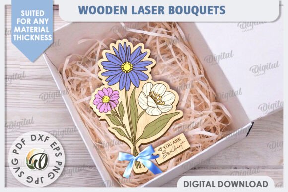 Wooden Bouquet Laser Cut Design