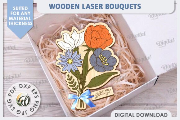 Digital Wooden Bouquet Design Pack