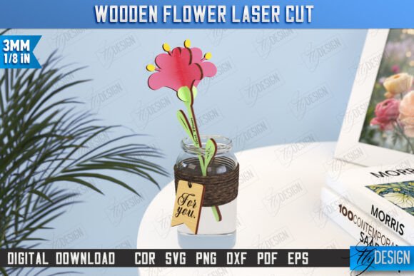 Eternal Wooden Flower Bouquet CNC Files