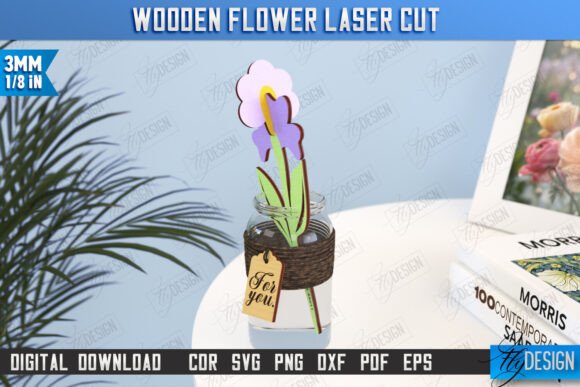 CNC File Wooden Flower Bouquet