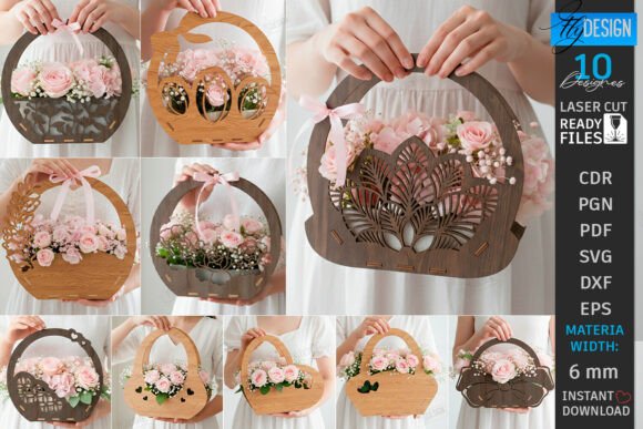 Ornate Floral Laser Cut Gift Basket