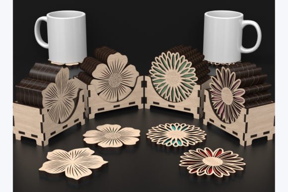 Flower Coaster Laser Cut Files