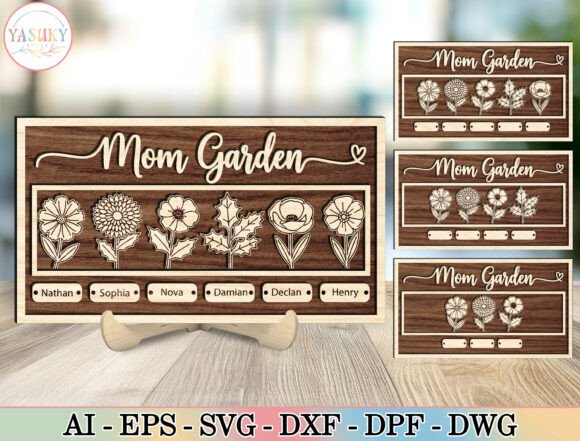 Personalized Birth Flower Sign with Name Tags