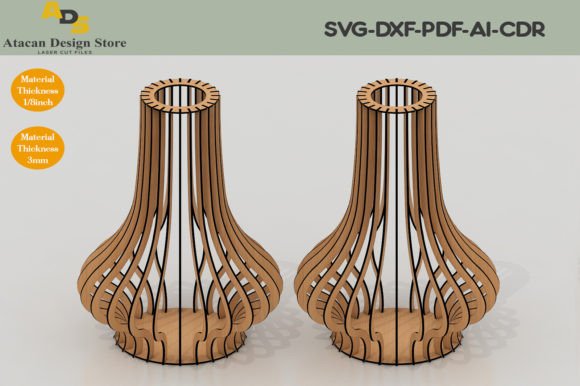 Versatile Wood Flower Vase Laser Templates