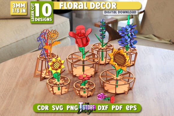 Eternal Flower Laser Cut Design Bundle