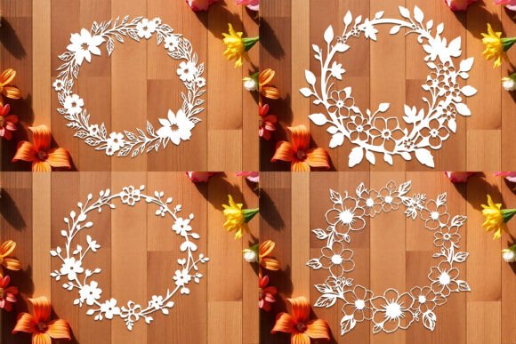 Floral Wreath SVG & Vector Bundle