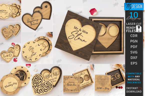Laser Cut Wedding Ring Box Bundle