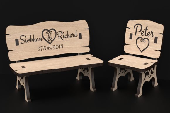 Engravable Memory Bench & Chair Laser Cut Files