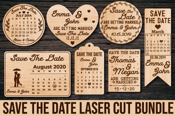 Laser Cut Wood Save the Date Download