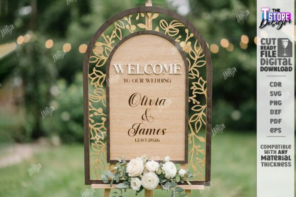 Laser Cut Wedding Welcome Sign Decoration
