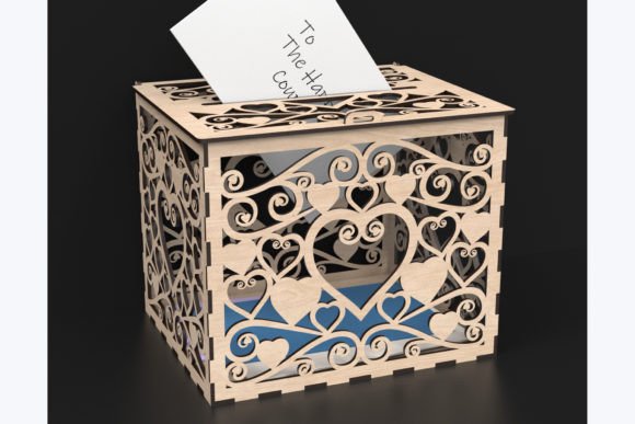 Elegant Laser Cut Wedding Card Box Design