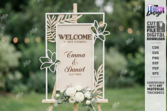 Rustic Laser Cut Wedding Welcome Sign