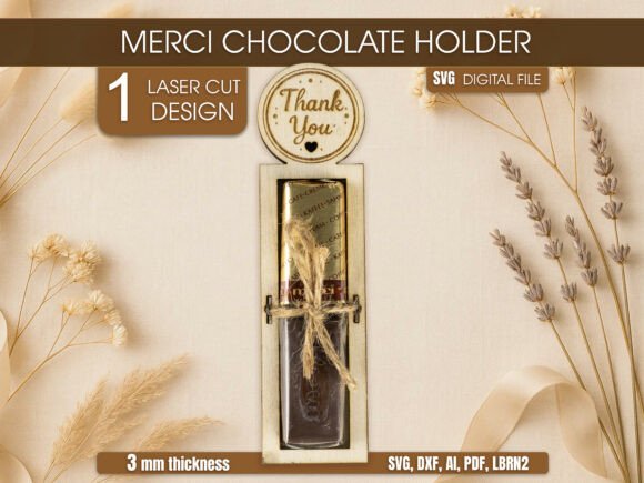 Elegant Merci Chocolate Laser Cut Holder