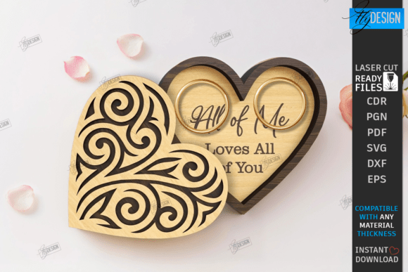 Laser Cut Wedding Ring Jewelry Box