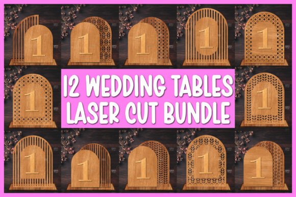 Elegant Wedding Table Numbers Laser Cut SVG