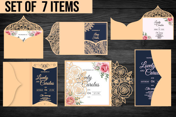 Wedding Invitation Laser Cut File Bundle
