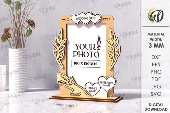 3D Laser Cut Wedding Frame Design