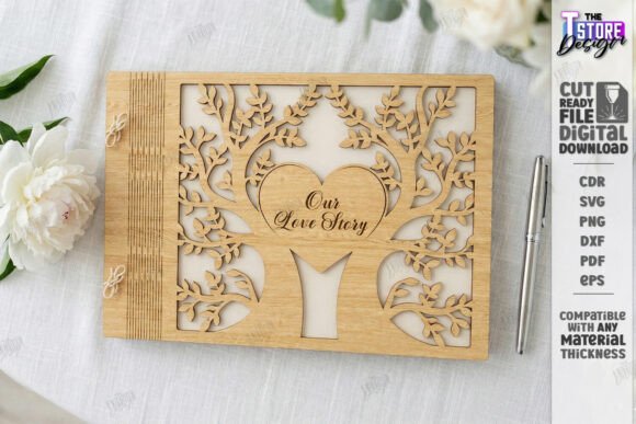 Laser Cut Wedding Guest Book Photo Album