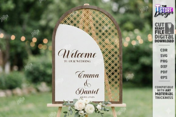 Rustic Floral Wedding Welcome Sign SVG