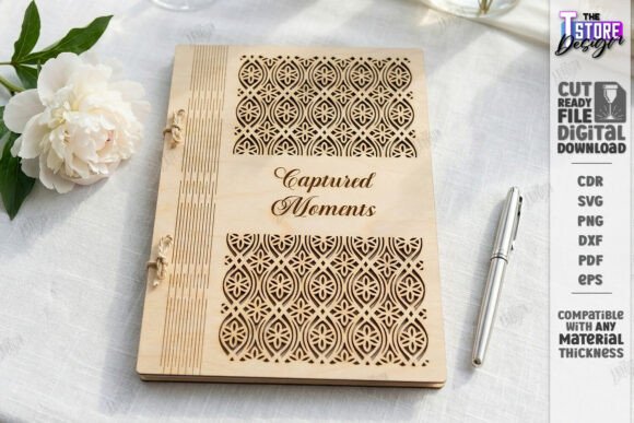 Laser Cut Floral Wedding Guest Book