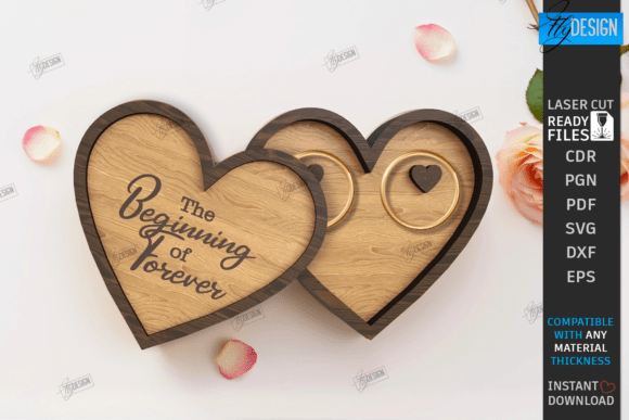 Laser Cut Engraved Wedding Ring Box
