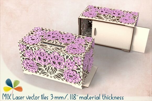 Floral Wedding Card Holder with Roses