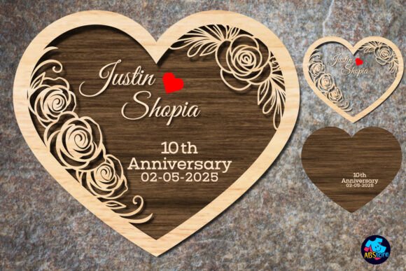 Anniversary Love Shape Laser Cut Files