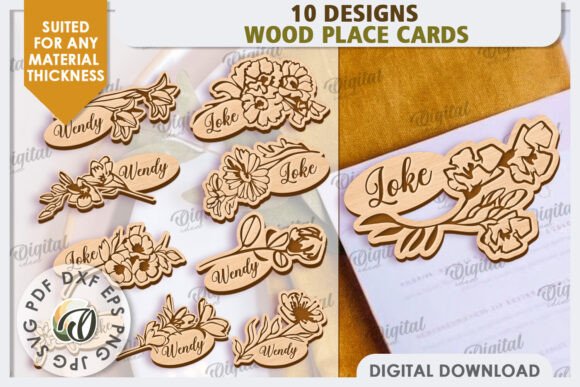 Elegant Laser Cut Place Cards Bundle