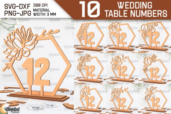 Elegant Laser Cut Wedding Table Numbers