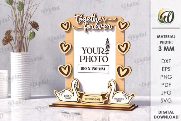 3D Laser-Cut Wedding Frame Design