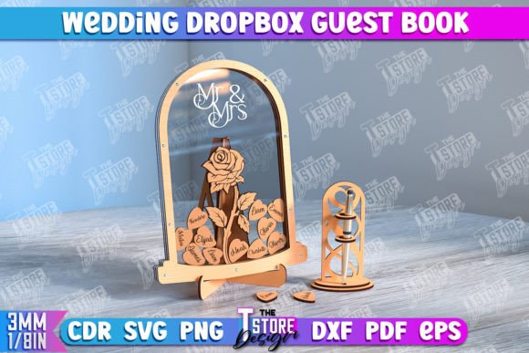 Wedding Guestbook Drop Box for Laser Cutting