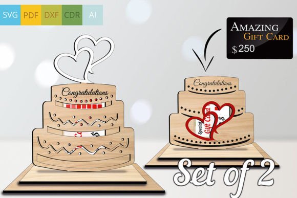 Wedding Cake Gift Card Holder SVG