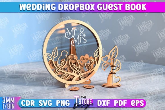 Laser Cut Wedding Drop Box Guestbook